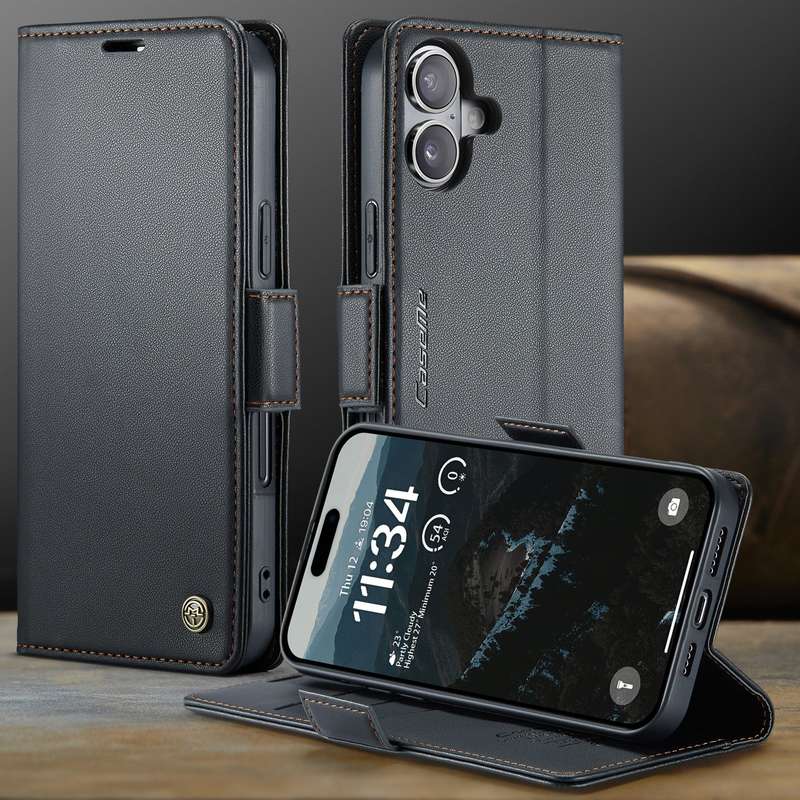 Retro Flip Leather Wallet Cover for iPhone 16 / 16 Plus
