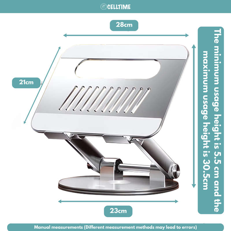 CellTime Ergonomic 360 Rotatable Adjustable Aluminium Laptop Stand