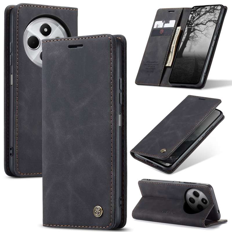 Retro Flip Leather Wallet Cover for Redmi 14C