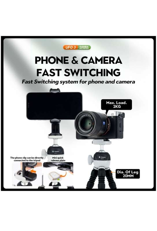 Fotopro Flexible Versatile Mini Camera / Smartphone Tripod Stand - UFO3