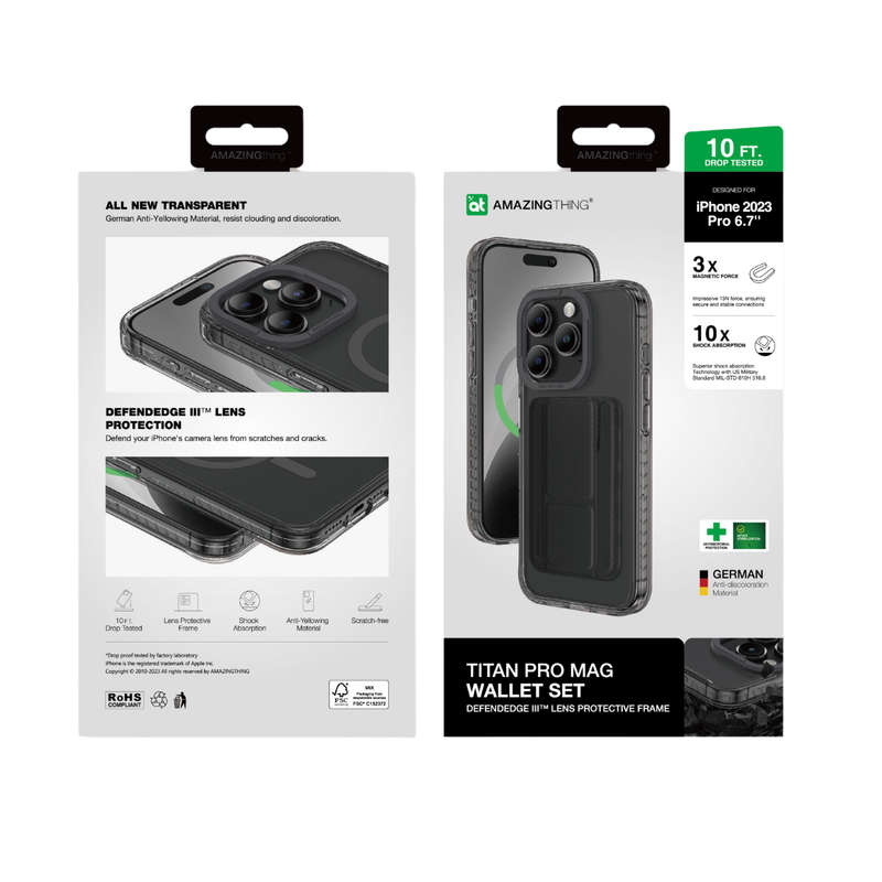 AMAZINGTHING Titan Pro Mag Case Wallet Set for iPhone 15 Pro/15 Pro Max