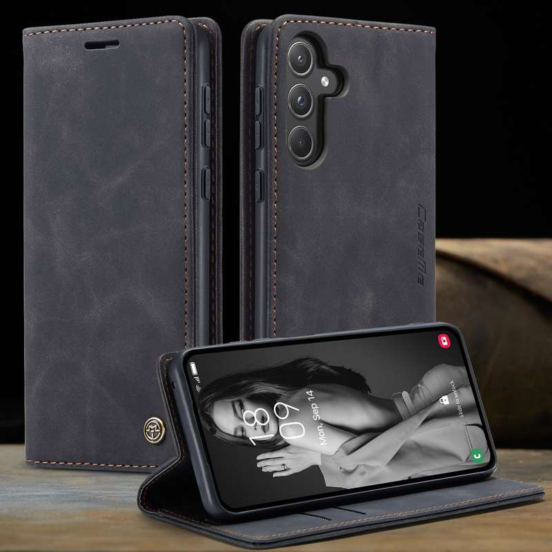 Retro Flip Leather Wallet Cover for Samsung Galaxy A55
