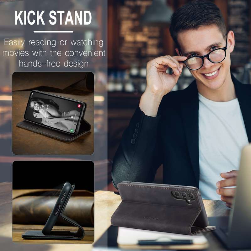 Retro Flip Leather Wallet Cover for Samsung Galaxy A55