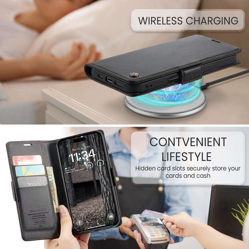 Retro Flip Leather Wallet Cover for iPhone 16 Pro / 16 Pro Max
