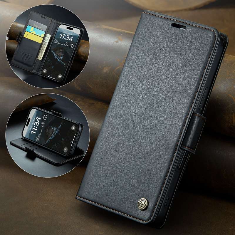 Retro Flip Leather Wallet Cover for iPhone 16 / 16 Plus