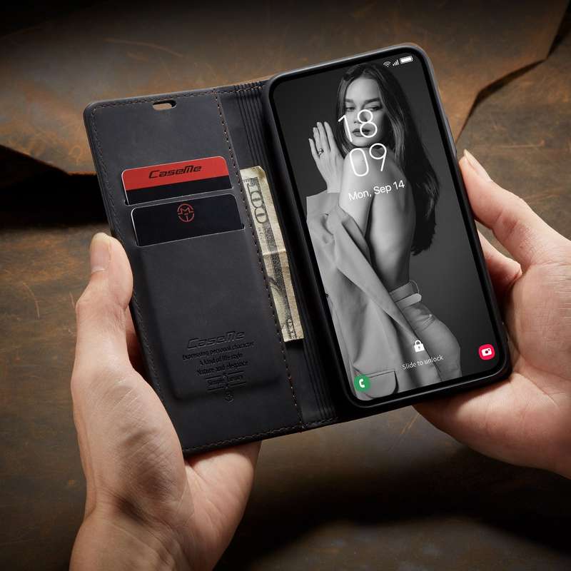 Retro Flip Leather Wallet Cover for Samsung Galaxy A55