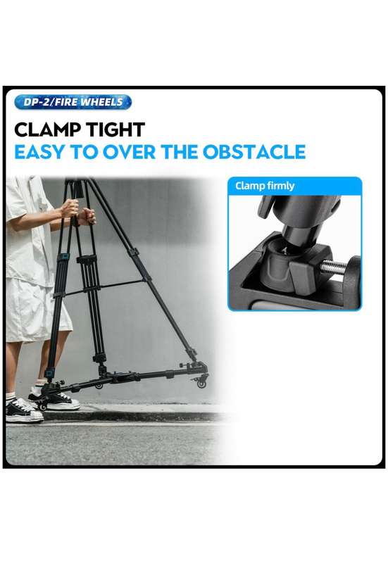 Fotopro Heavy Duty Adjustable Tripod Dolly Base Stand -Fire Wheels DP-2