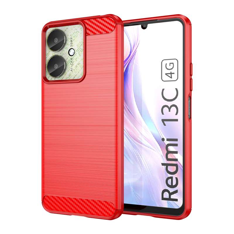 Carbon Fiber Design Case For Redmi 13C Shockproof Cover