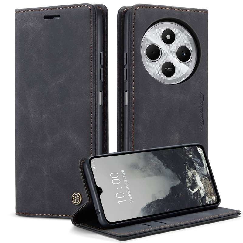 Retro Flip Leather Wallet Cover for Redmi 14C