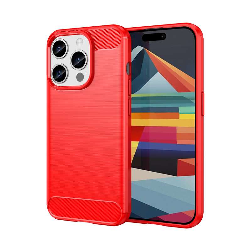 Carbon Fiber Design Cover for iPhone 15 Pro Shockproof Case