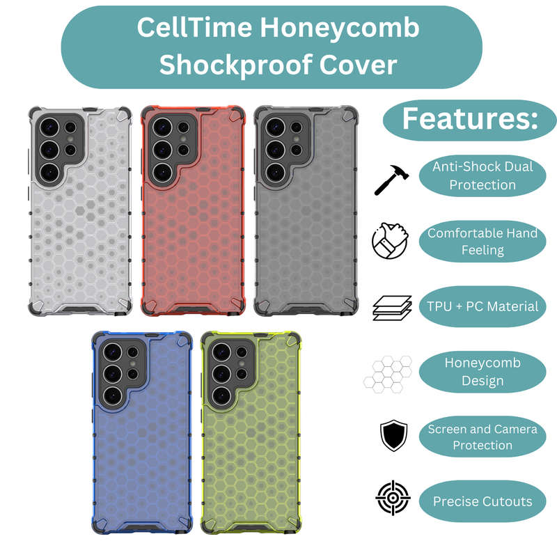 Honeycomb Case for Galaxy S25/S25 Plus/S25 Ultra Shockproof Cover