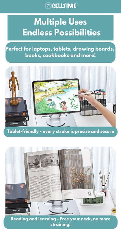 CellTime Ergonomic Multifunctional Swivel Adjustable Aluminium Laptop Stand