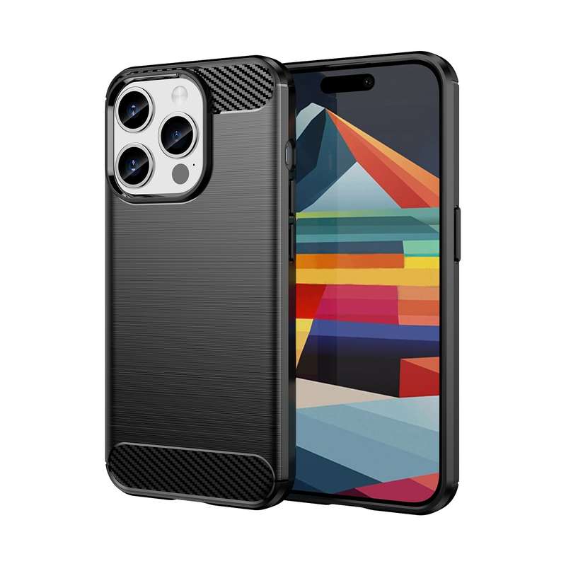 Carbon Fiber Design Cover for iPhone 15 Pro Shockproof Case