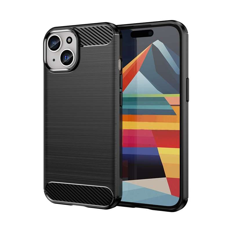 Carbon Fiber Design Cover for iPhone 15 Shockproof Case