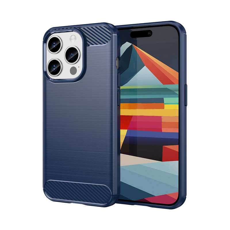 Carbon Fiber Design Cover for iPhone 15 Pro Shockproof Case
