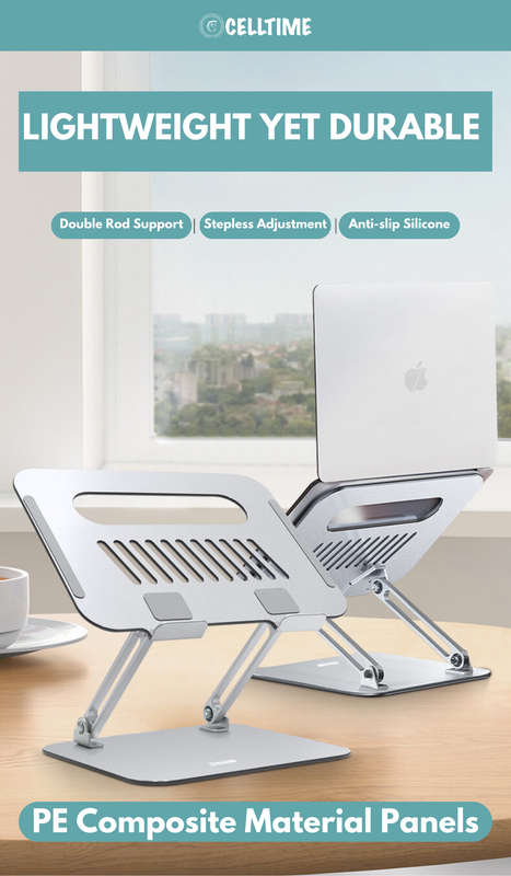 CellTime Portable Foldable Ergonomic Adjustable Aluminium Laptop Stand