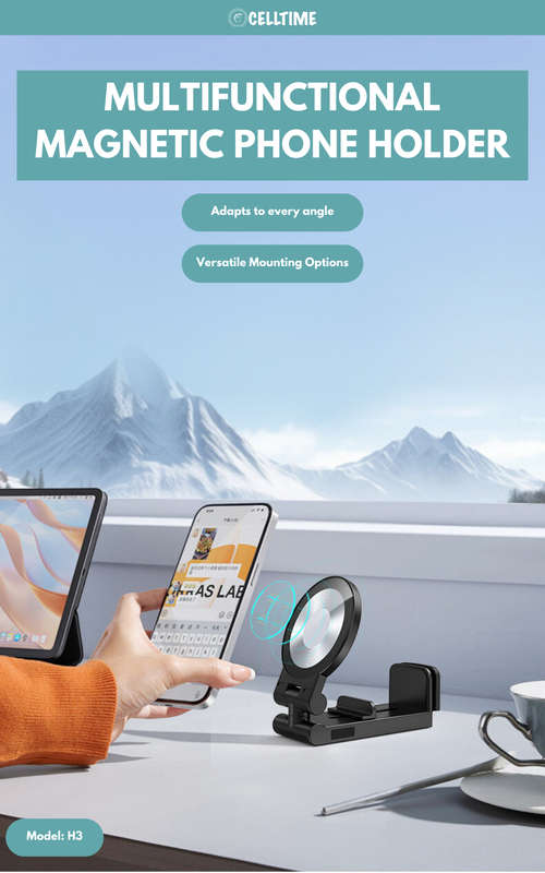 CellTime Multifunctional MagSafe Airplane/Desk/Train Phone Holder Mount