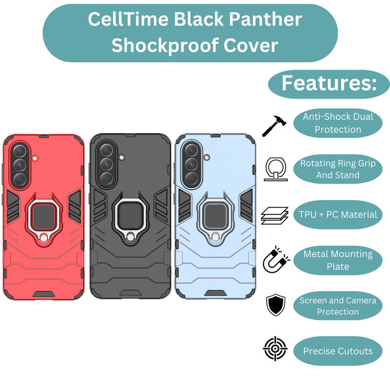 Black Panther Case for Galaxy A36 Shockproof Cover