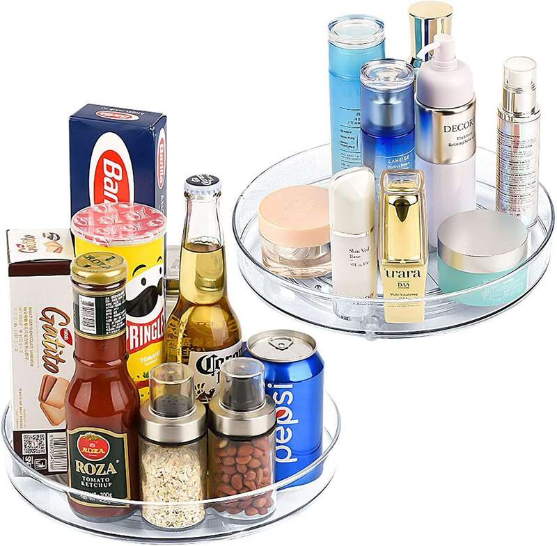 Clear Acrylic Lazy Susan Round Turntable Organiser Storage
