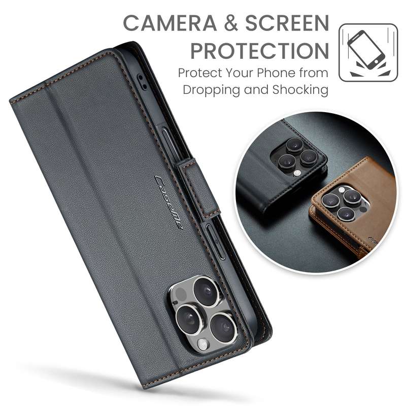 Retro Flip Leather Wallet Cover for iPhone 16 Pro / 16 Pro Max