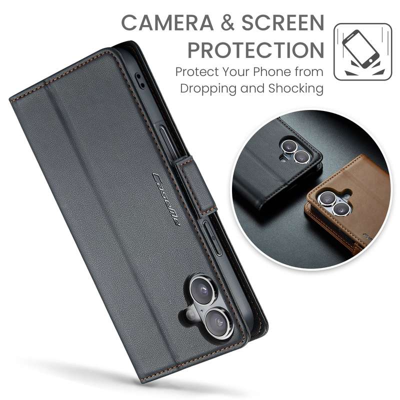 Retro Flip Leather Wallet Cover for iPhone 16 / 16 Plus