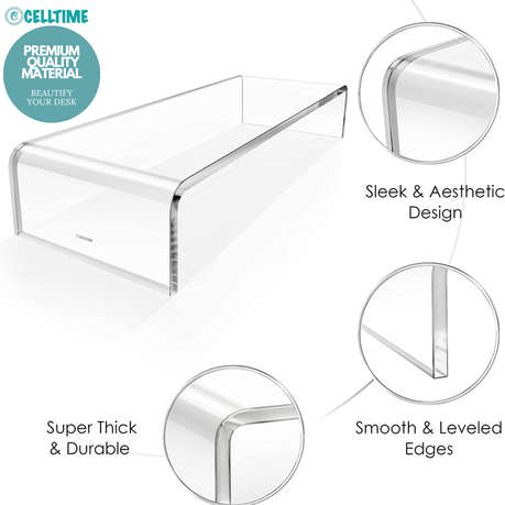 CellTime Acrylic Clear Monitor Stand Riser