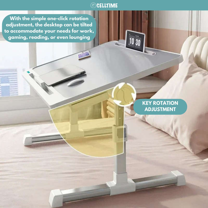 CellTime Height Adjustable Foldable Ergonomic Laptop Desk Stand with Drawer