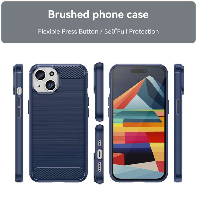 Carbon Fiber Design Cover for iPhone 15 Shockproof Case