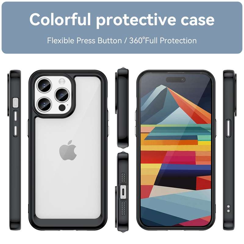 Candy Clear Cover for iPhone 15 Pro Max Shockproof Case