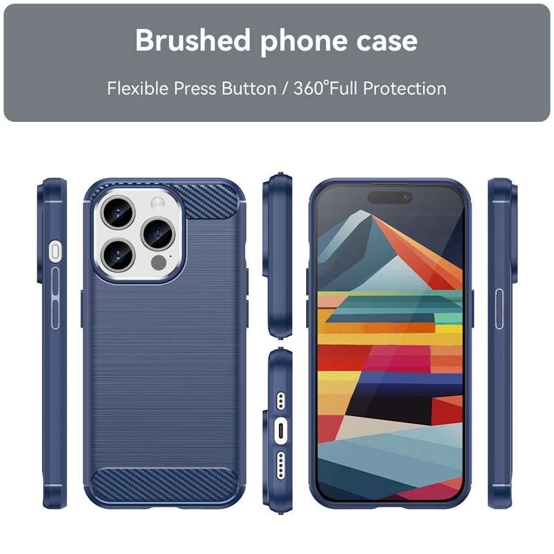 Carbon Fiber Design Cover for iPhone 15 Pro Shockproof Case