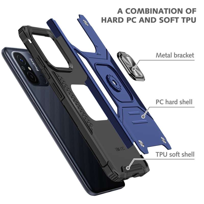 Redmi 12C Shockproof Kemeng Armor Kickstand Cover