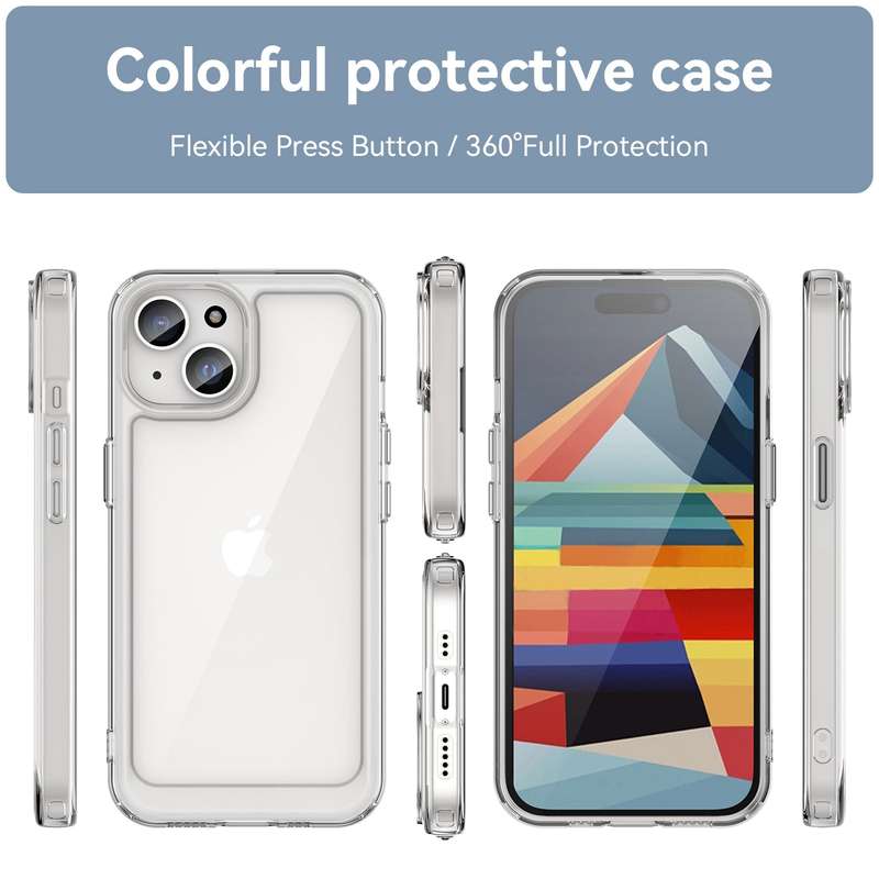 Candy Clear Cover for iPhone 15 Shockproof Case