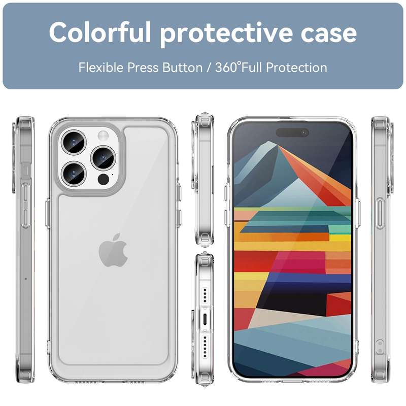 Candy Clear Cover for iPhone 15 Pro Max Shockproof Case