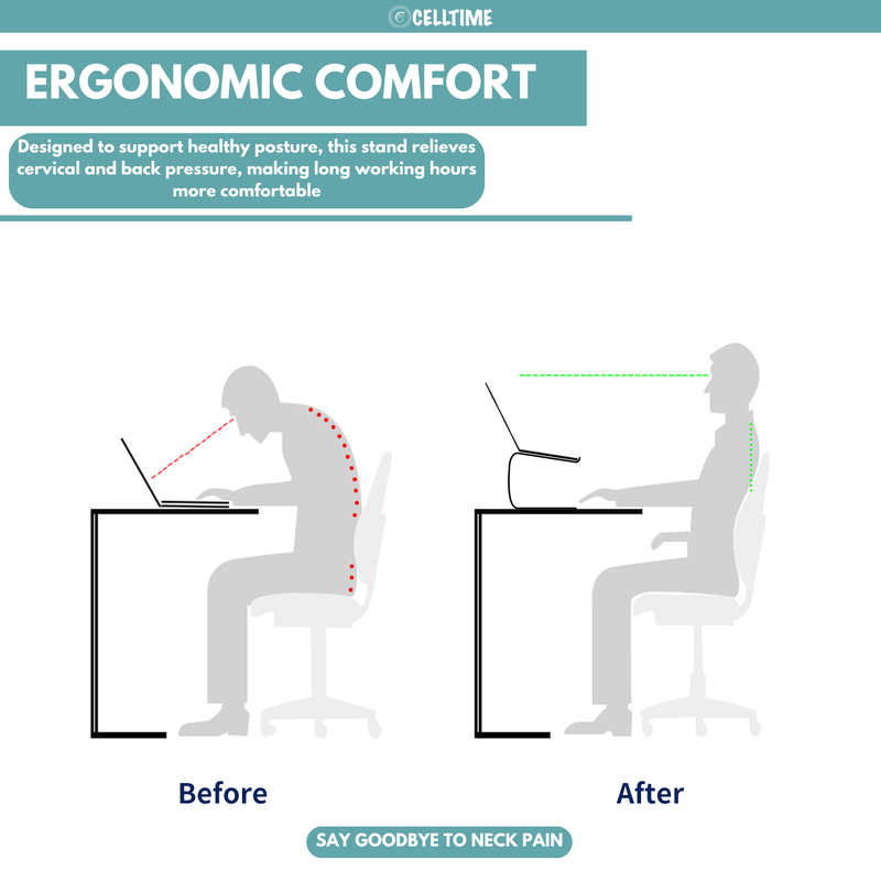 Elevator Ergonomic Aluminium Cool Portable Laptop Stand