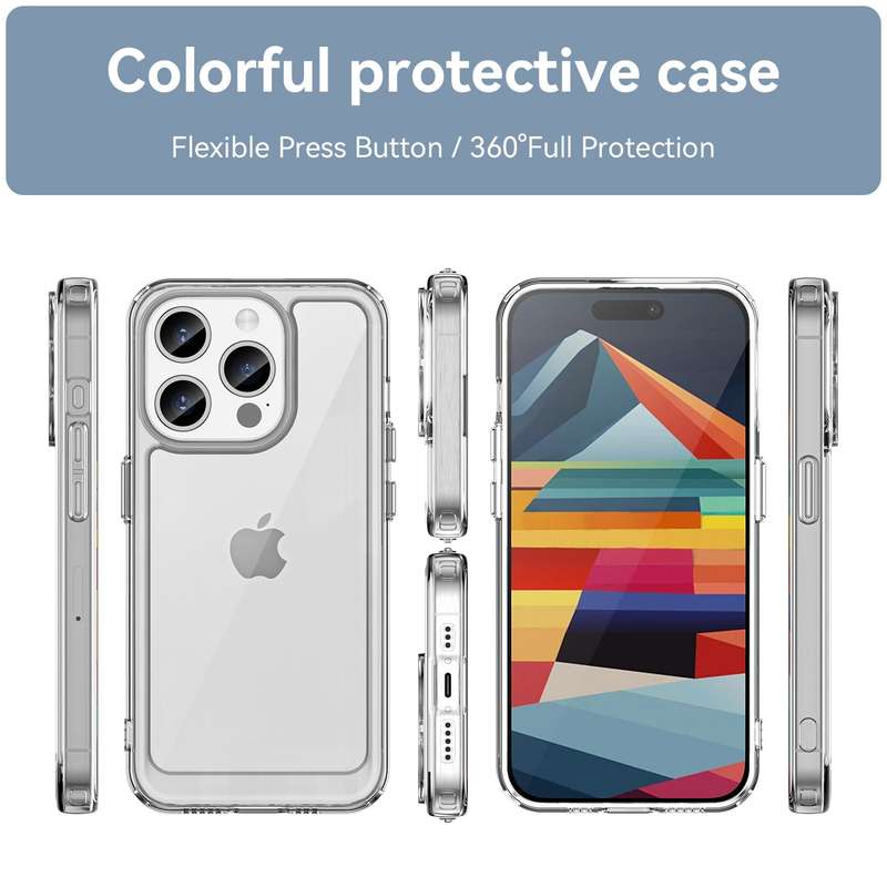 Candy Clear Cover for iPhone 15 Pro Shockproof Case