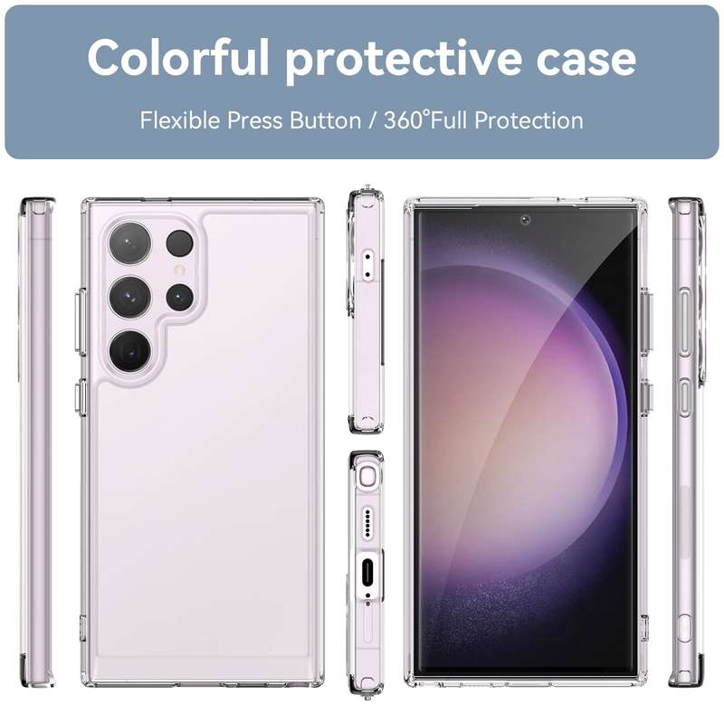 Clear Cover for Samsung Galaxy S24 Ultra - Shockproof Candy Series Cover