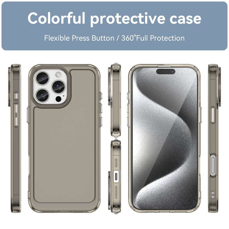 Clear Case for iPhone 16 Pro / 16 Pro Max - Shockproof Candy Series Cover