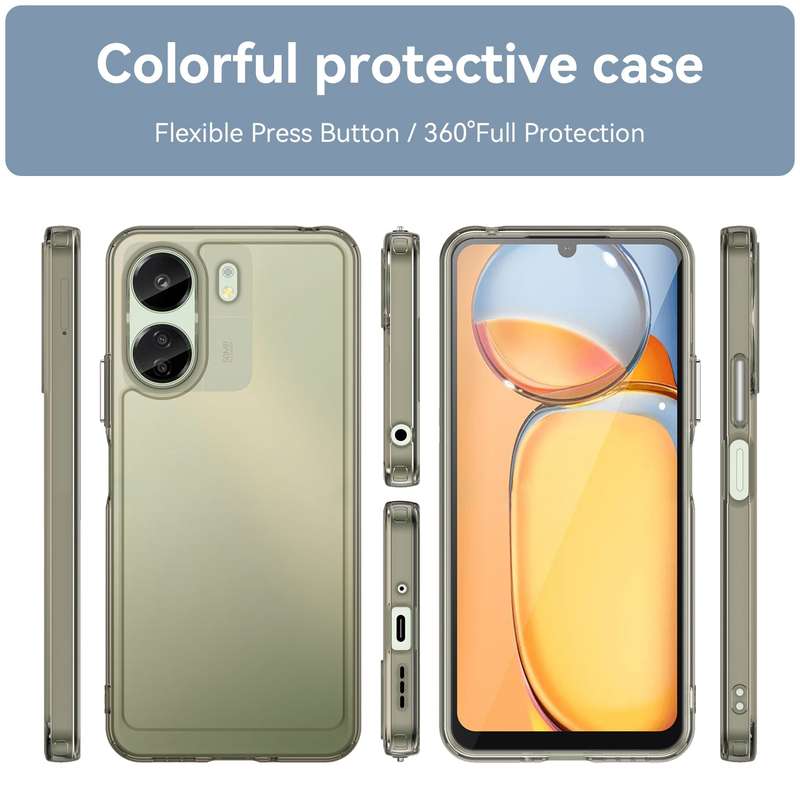 Redmi 13C Clear Cover - Shockproof Candy Series Cover
