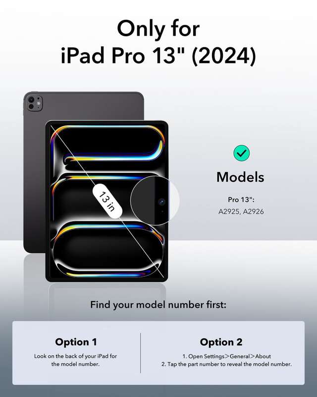 ESR Classic Hybrid Case Compatible with iPad Pro 13" (M4) 2024 Shockproof Cover