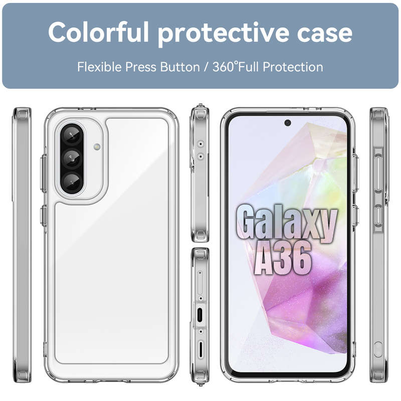 Candy Clear Case for Galaxy A36 Shockproof Cover