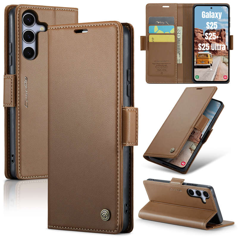 Retro Flip Leather Wallet Cover for Samsung Galaxy S25/S25 Plus/S25 Ultra