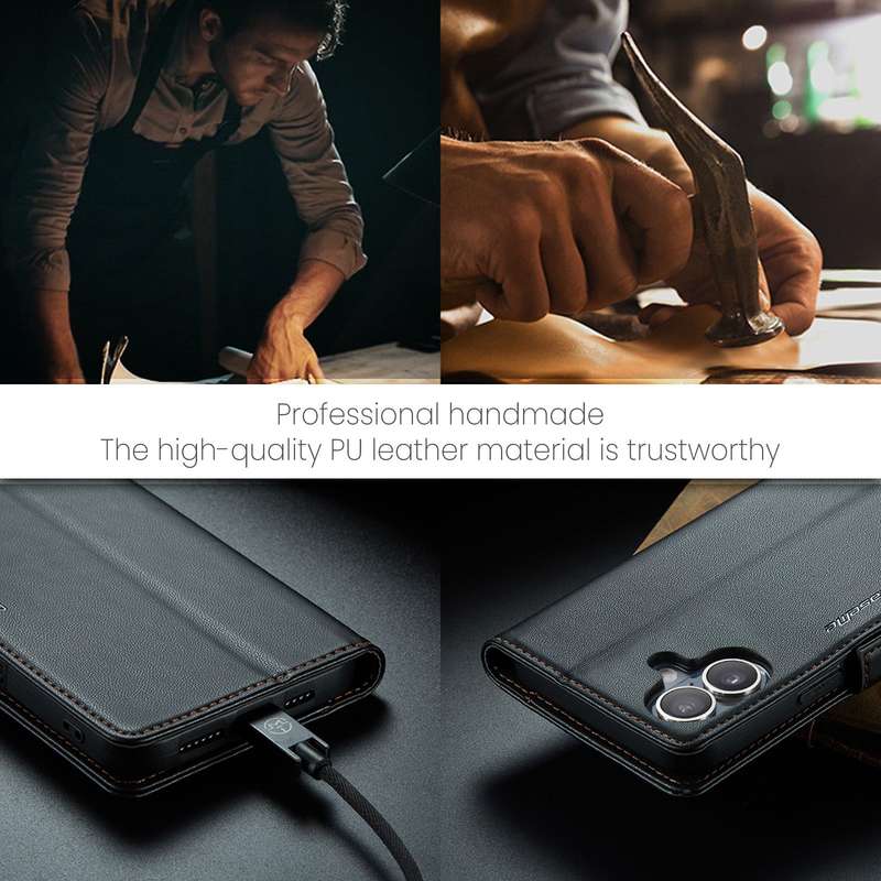Retro Flip Leather Wallet Cover for iPhone 16 / 16 Plus