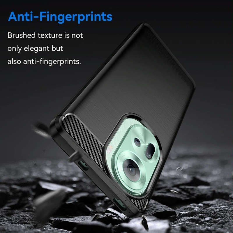 CellTime Carbon Fiber Design Case for Oppo Reno11 5G Shockproof Cover - Black