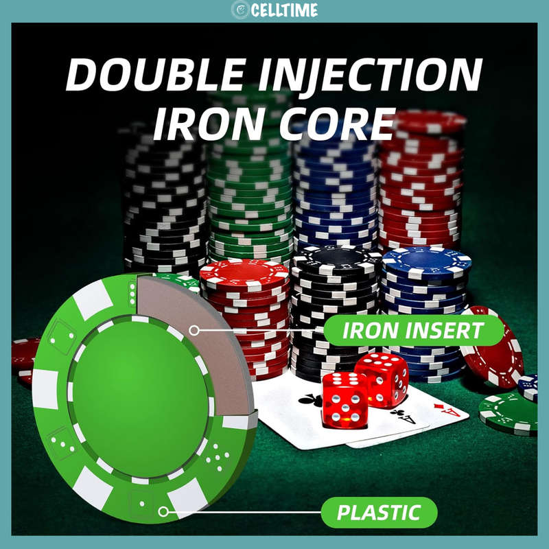 CellTime 100 Piece Poker Chips Set with Black Tray