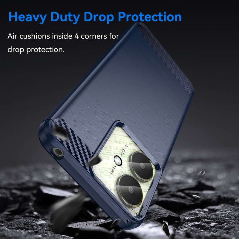 Carbon Fiber Design Case For Redmi 13C Shockproof Cover