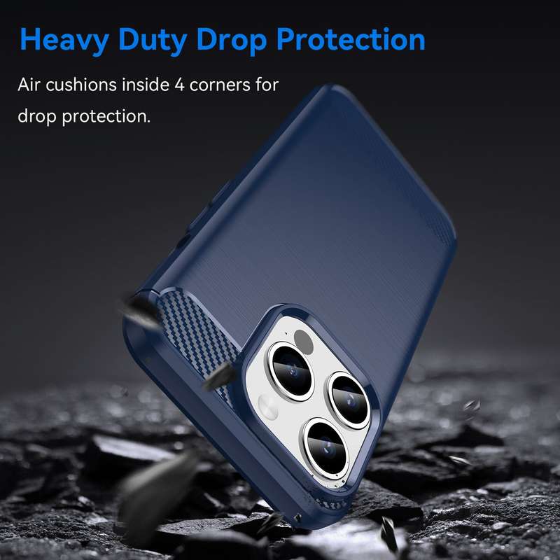 Carbon Fiber Design Cover for iPhone 15 Pro Shockproof Case