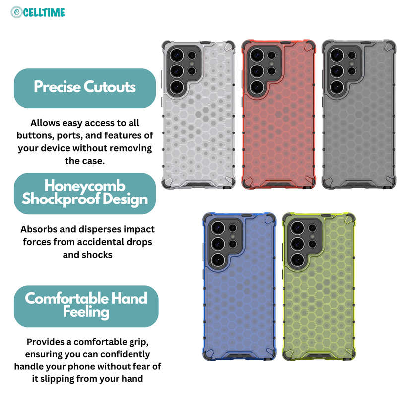 Honeycomb Case for Galaxy S25/S25 Plus/S25 Ultra Shockproof Cover
