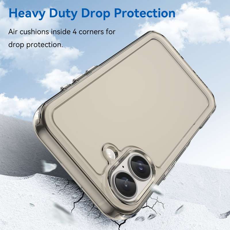 Clear Case for iPhone 16/16 Plus - Shockproof Candy Series Cover