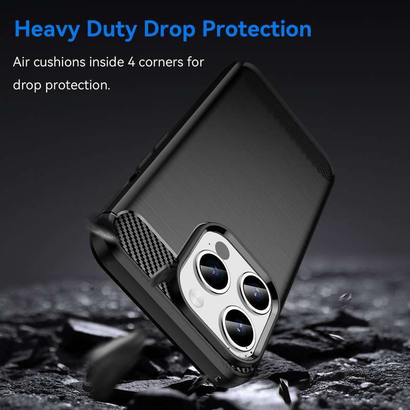 Carbon Fiber Design Cover for iPhone 15 Pro Shockproof Case