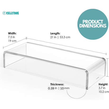 CellTime Acrylic Clear Monitor Stand Riser